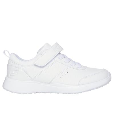 Skechers Girl's Microstrides - Out for Summer Sneaker | Size 12.5 | White | Synthetic | Machine Washable