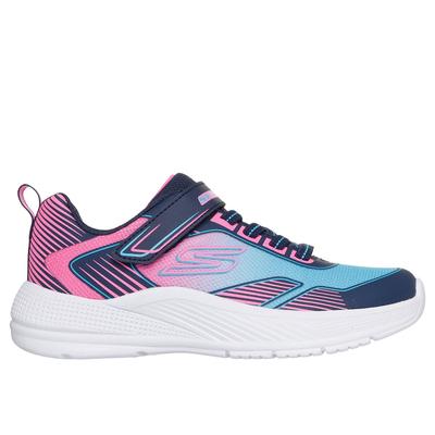 Skechers Girl's Microspec Advance - Oasis Point Sneaker | Size 12.0 | Navy Blue | Synthetic/Textile | Machine Washable