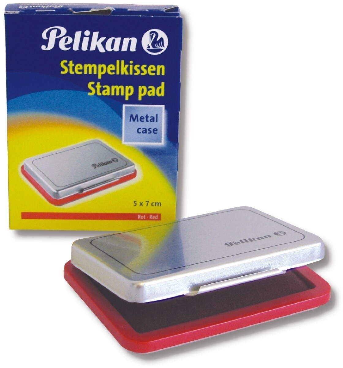 Pelikan Stempelkissen Gr.3 Metallgehäuse rot Packung mit 5 Stück Image