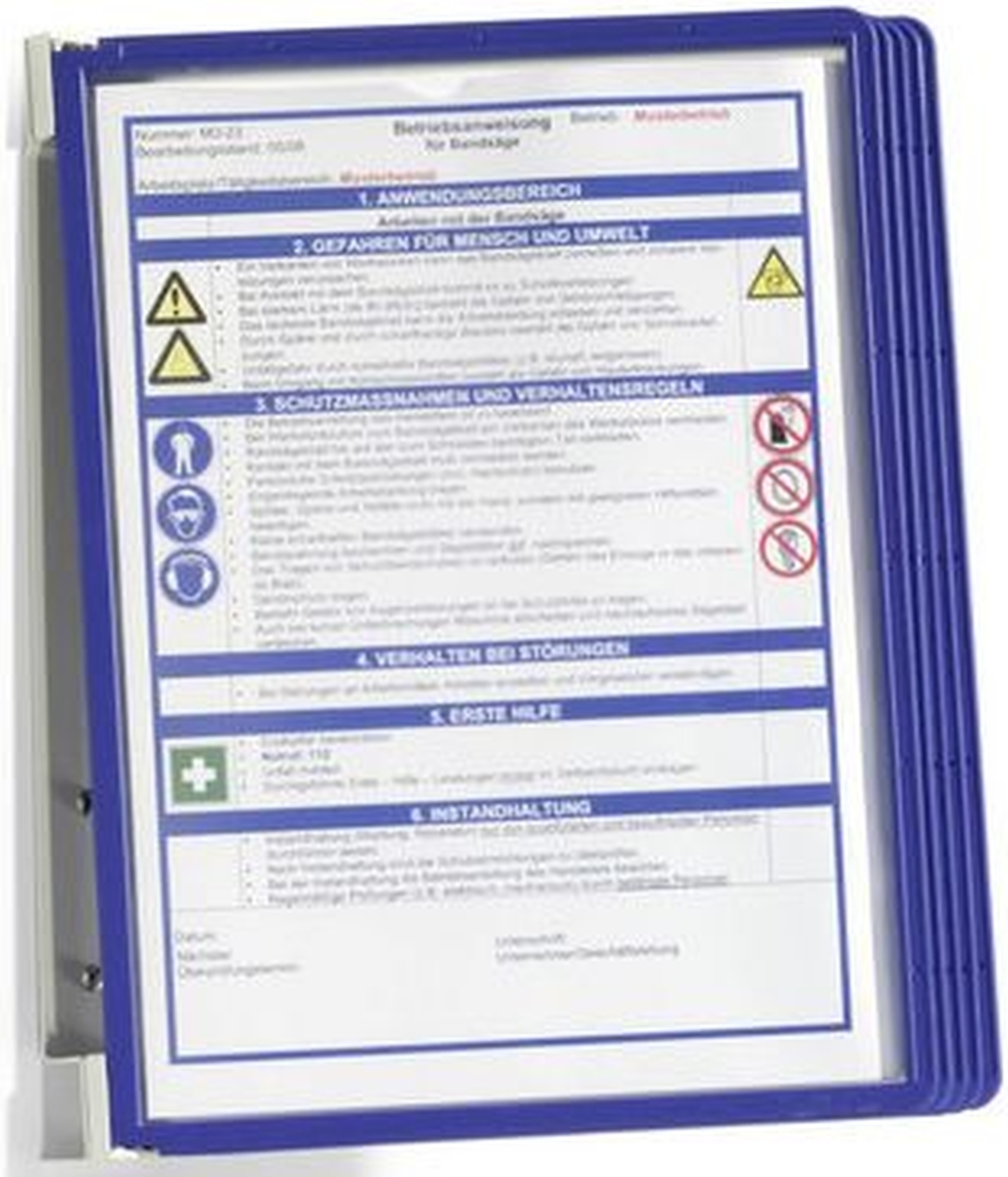 Durable Sichttafelhalter Vario Wall 5 5 Sichttafeln dunkelblau Packung mit 5 Stück Image