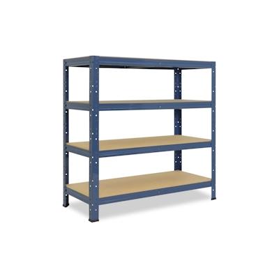shelfplaza HOME 100x80x30 cm Schwerlastregal in blau mit 4 Böden und 175 kg Traglast pro Boden Image