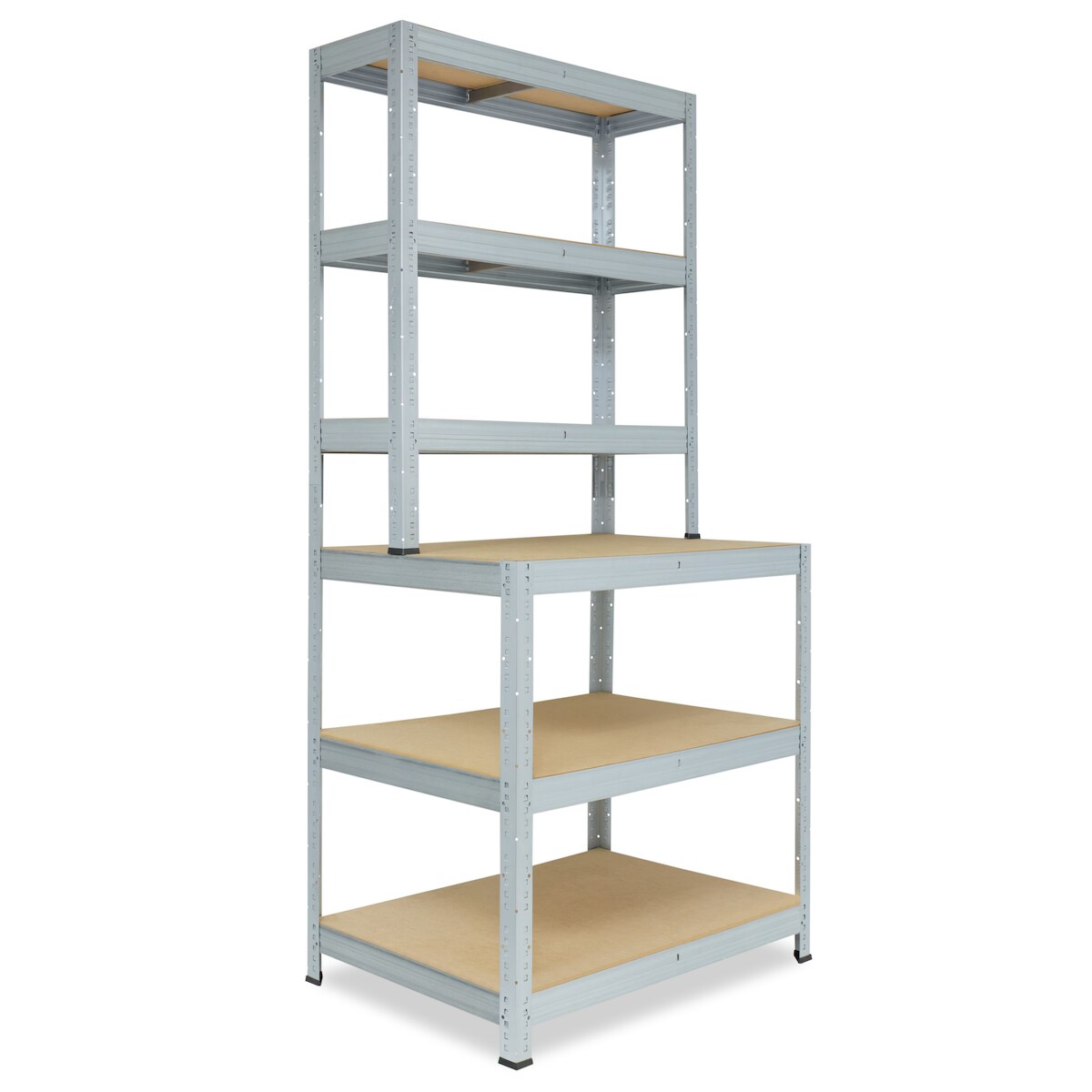 shelfplaza PRO 190x90x60 cm Werkbank Regal in verzinkt mit 6 Böden und 166 kg Traglast pro Boden Image