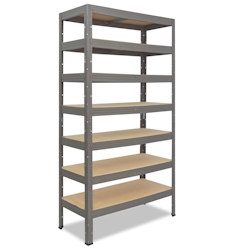 shelfplaza PRO 200x50x60 cm Schwerlastregal in grau mit 7 Böden und 142 kg Traglast pro Boden Image