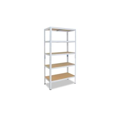 shelfplaza HOME 180x80x23 cm Schwerlastregal in weiß mit 5 Böden und 175 kg Traglast pro Boden Image