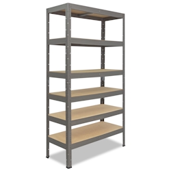 shelfplaza PRO 200x70x50 cm Schwerlastregal in grau mit 6 Böden und 166 kg Traglast pro Boden Image