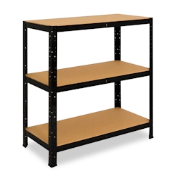 shelfplaza BLACK 90x50x40 cm Schwerlastregal in schwarz mit 3 Böden und 175 kg Traglast pro Boden Image