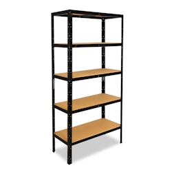 shelfplaza BLACK 200x75x30 cm Schwerlastregal in schwarz mit 5 Böden und 175 kg Traglast pro Boden Image