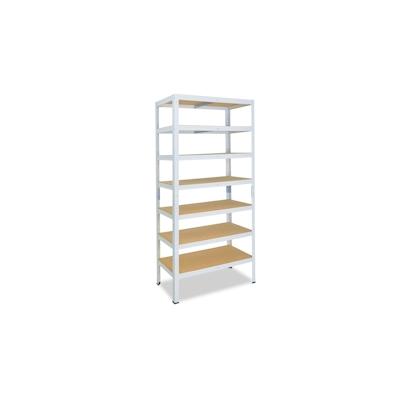 shelfplaza HOME 200x50x23 cm Schwerlastregal in weiß mit 7 Böden und 125 kg Traglast pro Boden Image