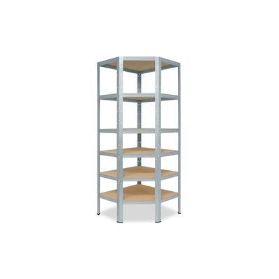 shelfplaza HOME 200x80x50 cm Eckregal in verzinkt mit 6 Böden und 145 kg Traglast pro Boden Image