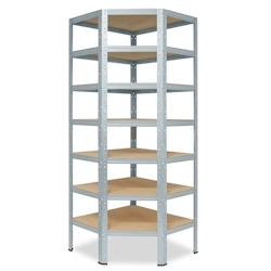 shelfplaza HOME 230x70x40 cm Eckregal in verzinkt mit 7 Böden und 125 kg Traglast pro Boden Image