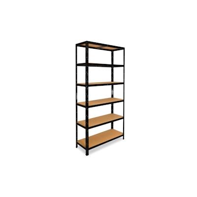 shelfplaza BLACK 200x90x30 cm Schwerlastregal in schwarz mit 6 Böden und 145 kg Traglast pro Boden Image