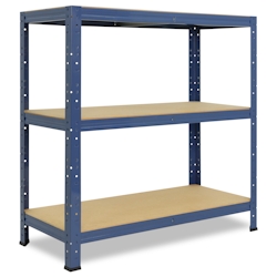 shelfplaza HOME 90x75x45 cm Schwerlastregal in blau mit 3 Böden und 175 kg Traglast pro Boden Image