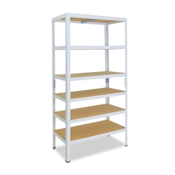 shelfplaza HOME 180x40x23 cm Schwerlastregal in weiß mit 6 Böden und 145 kg Traglast pro Boden Image