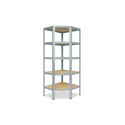 shelfplaza HOME 200x90x60 cm Eckregal in verzinkt mit 5 Böden und 175 kg Traglast pro Boden Image