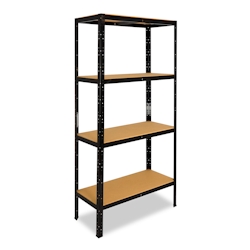 shelfplaza BLACK 200x90x23 cm Schwerlastregal in schwarz mit 4 Böden und 175 kg Traglast pro Boden Image