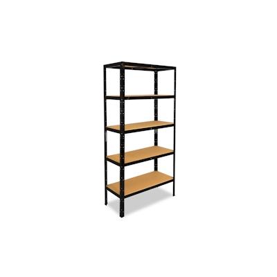 shelfplaza BLACK 180x50x30 cm Schwerlastregal in schwarz mit 5 Böden und 175 kg Traglast pro Boden Image