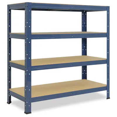 shelfplaza HOME 90x90x30 cm Schwerlastregal in blau mit 4 Böden und 175 kg Traglast pro Boden Image