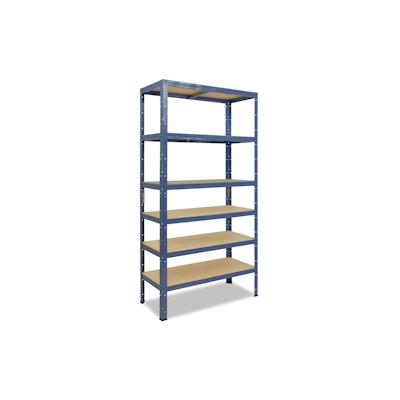 shelfplaza HOME 230x23x60 cm Schwerlastregal in blau mit 6 Böden und 145 kg Traglast pro Boden Image