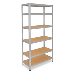 shelfplaza HOME 230x80x23 cm Schwerlastregal in verzinkt mit 6 Böden und 145 kg Traglast pro Boden Image