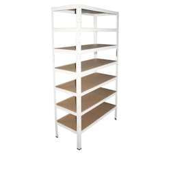 shelfplaza HOME 230x45x45 cm Schwerlastregal in weiß mit 7 Böden und 125 kg Traglast pro Boden Image