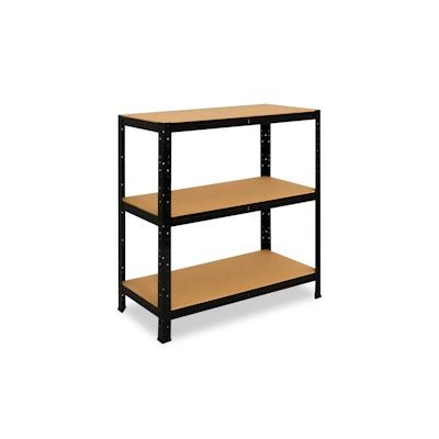 shelfplaza BLACK 90x120x30 cm Schwerlastregal in schwarz mit 3 Böden und 175 kg Traglast pro Boden Image