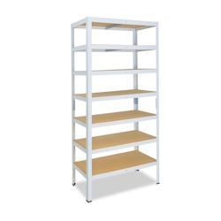 shelfplaza HOME 230x80x50 cm Schwerlastregal in weiß mit 7 Böden und 125 kg Traglast pro Boden Image
