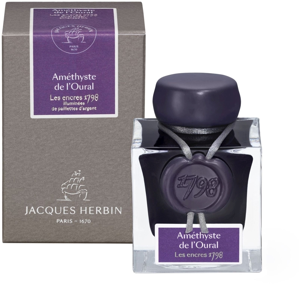 HERBIN Flakon 50ml Tinte 1798 Amethyst violett Packung mit 4 Stück Image