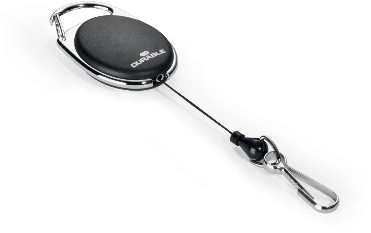 Durable Aufrollmechanismus JoJo Style mit Federhaken 80cm schwarz Packung mit 5 Stück Image