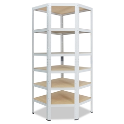 shelfplaza HOME 180x60x30 cm Eckregal in weiß mit 6 Böden und 145 kg Traglast pro Boden Image