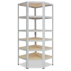 shelfplaza OFFICE 230x70x40 cm Eckregal in lichtgrau mit 6 Böden und 145 kg Traglast pro Boden Image