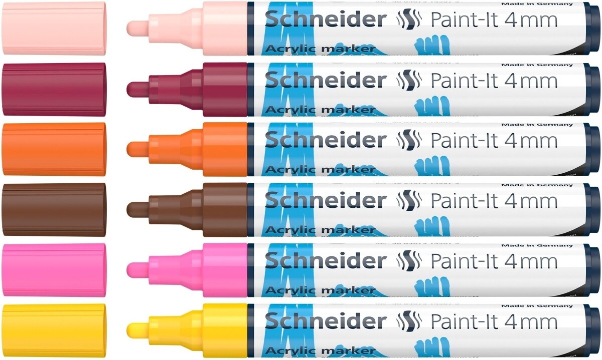 Schneider Acrylmarker Paint-It 320 4mm VE=5x6 Farben Image