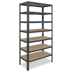 shelfplaza HOME 230x90x40 cm Schwerlastregal in anthrazit mit 7 Böden und 125 kg Traglast pro Boden Image