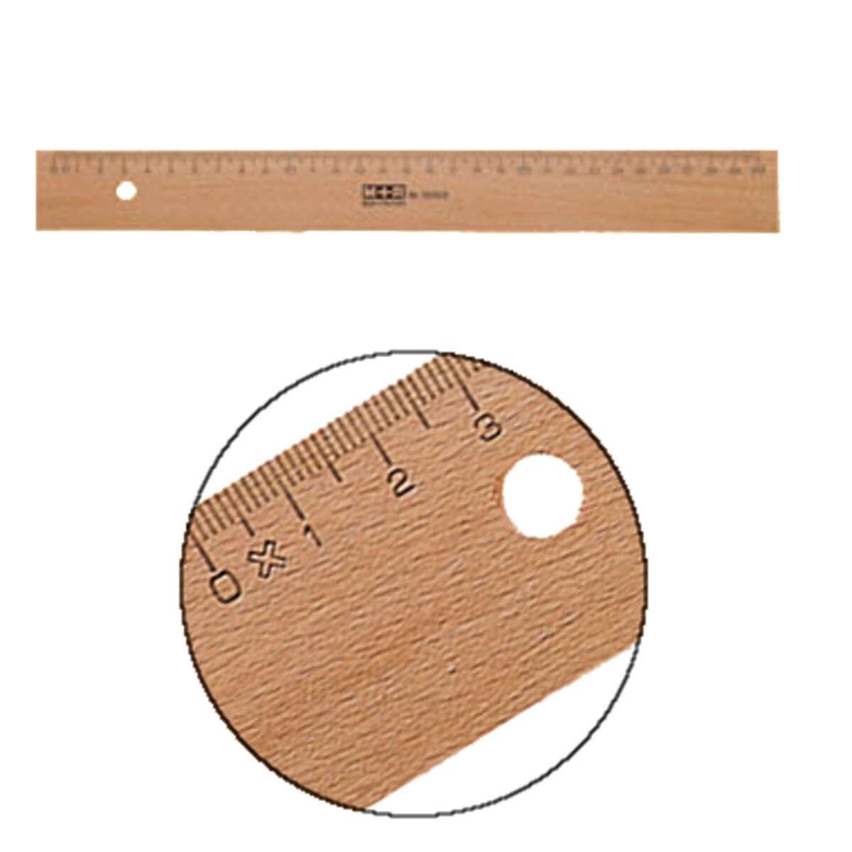 M+R Lineal Holz 40cm Buche Metalleinlage Packung mit 10 Stück Image