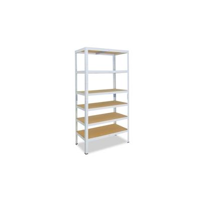 shelfplaza HOME 180x80x30 cm Schwerlastregal in weiß mit 6 Böden und 145 kg Traglast pro Boden Image