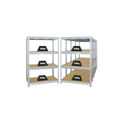 PROREGAL Mega Deal | 5x Schwerlastregal Dino | HxBxT 180x120x60 cm | Fachlast 600kg | Verzinkt | Stecksystem Lagerregal Regalsystem 5 Stk. Image