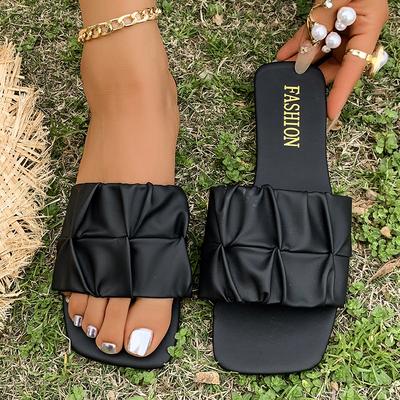 TEMU Stylish Women's Slippers, Versatile And Trendy Flip Flops, Casual Beach Slides Image