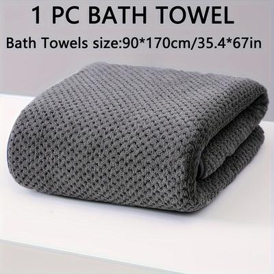 TEMU Microfiber Bath Towel 89.92x170.18cm - Super Absorbent, Soft & Comfortable, Home, Gym, Hotel - Pineapple Pattern, Multiple Colors Rv Toilet Spare Parts Image