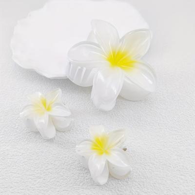 TEMU 3pcs Egg Flower Gradient Color Hair Grabber Back Head Hair Accessory Large Flower Clip Hibiscus Hair Clip Women's Hair Accessories Image