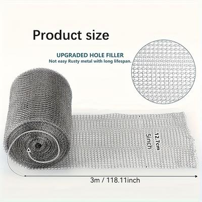 TEMU Stainless Steel Mesh Wire Cloth , Rust-resistant Disc Shape For Rodent, Mouse, And Bat Proofing, Plant Protection In Gardens - 304 Grade Image