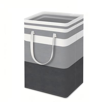 TEMU 1pc/2pcs Large Laundry Basket, Freestanding Laundry Hamper, Collapsible Tall Clothes Hamper With Extended Handles For Clothes In (gradient Gray, 75l, Laundry Hampers Image
