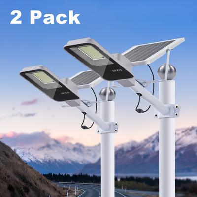 TEMU 2/1pc Solar Light With Remote Control, Ip65 Solar Outdoor Lights, 6500k 6000mah 350 Led Light Beads Dimmable Garden Lights, For Garden Balcony Terrace Courtyard Image