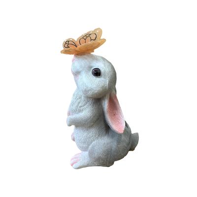 TEMU 1pc Resin Solar Light, Rabbit Kiss Outdoor Decorative Light, Suitable For Outdoor, Patio, Lawn, Garden, Pond, Balcony, Porch, Tabletop, Holiday Gift For Image