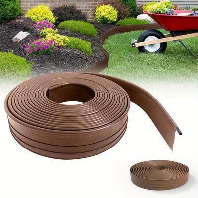 TEMU Lawn Edging Plastic Bed Edging Roll Design Bed Border Lawn Edging Roll With Attachment Points, Flexible And Cuttable Garden Fence Image