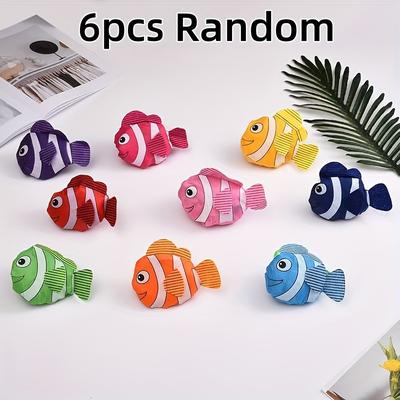 TEMU Reusable Clownfish Shopping Bags, Set Of 3pcs/6pcs - Foldable And Polyester Fiber, Suitable For Groceries And Outdoor Activities, And Shopping Assistant Image