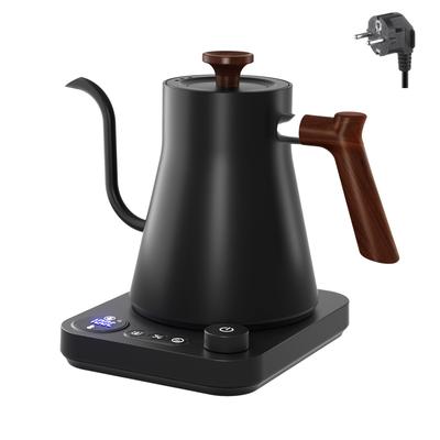 TEMU Intelligent Temperature Goose Neck Kettle, Stainless Coffee Pot, 8mm Spray Port Plus 900ml Capacity Image