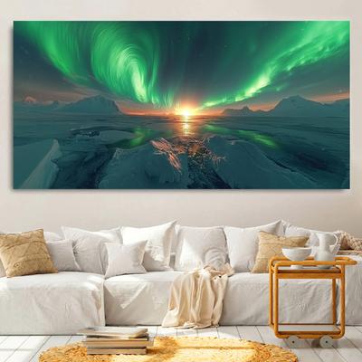 TEMU 1pc Art Deco Canvas Poster, Landscape Ink Art Print, Orientation, Indoor/outdoor Wall Art For Living Room, Bedroom, Office, Cafe, Bar, Decor Image