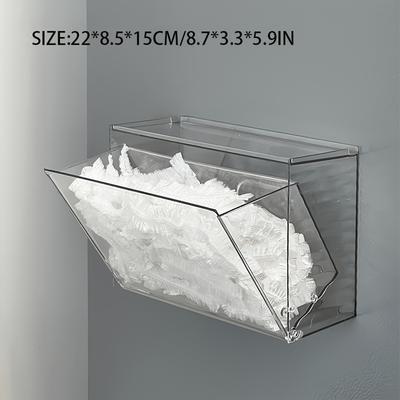 TEMU Wall-mounted Disposable Shoe Cover Storage Box, No-drill Entryway Latex Glove Organizer Box, Storage Rack, Door Mat, Shoe, Utility Hooks Image