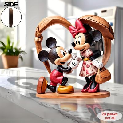 TEMU 1pc, 2d Flat Proposal To Handmade Wood Carving, Desktop Ornaments, Wooden Room, Living Room Decoration, Birthday, Wedding, Home Or Office Decoration, Unique Gift For Image