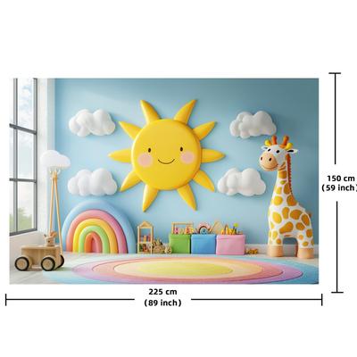 TEMU Adorable Deer & 1st Birthday Party Backdrop - Vinyl Photo Booth Background For ' First Birthday Celebrations, Cartoon, , Photography Background, Decoration Supplies, Banner Image