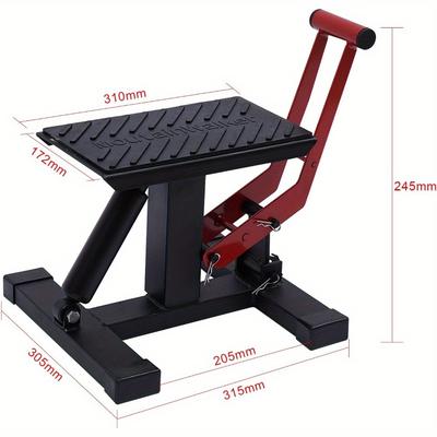TEMU Heavy-duty Motorcycle Lift Stand With Mounting Bracket - Supports Up To 330lbs, Ideal For Garage & Shop Maintenance, Black/red Image